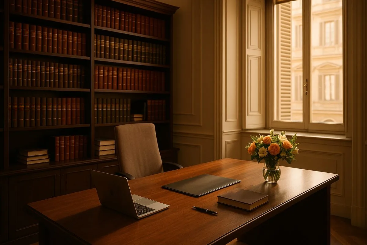 Interno dello studio moderno di Studio Giaquinta a Roma